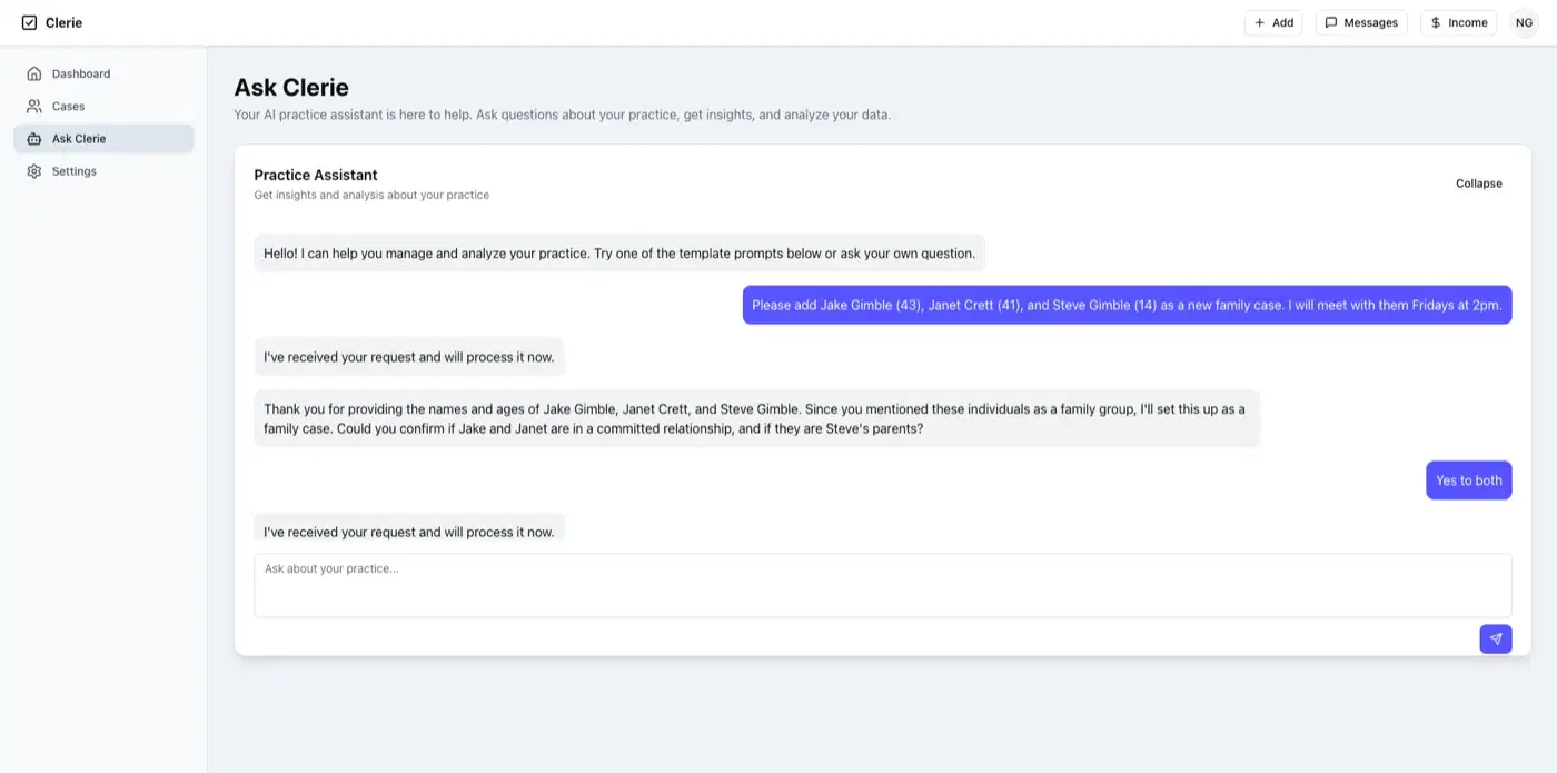 Ask Clerie confirming a scheduling request before it books