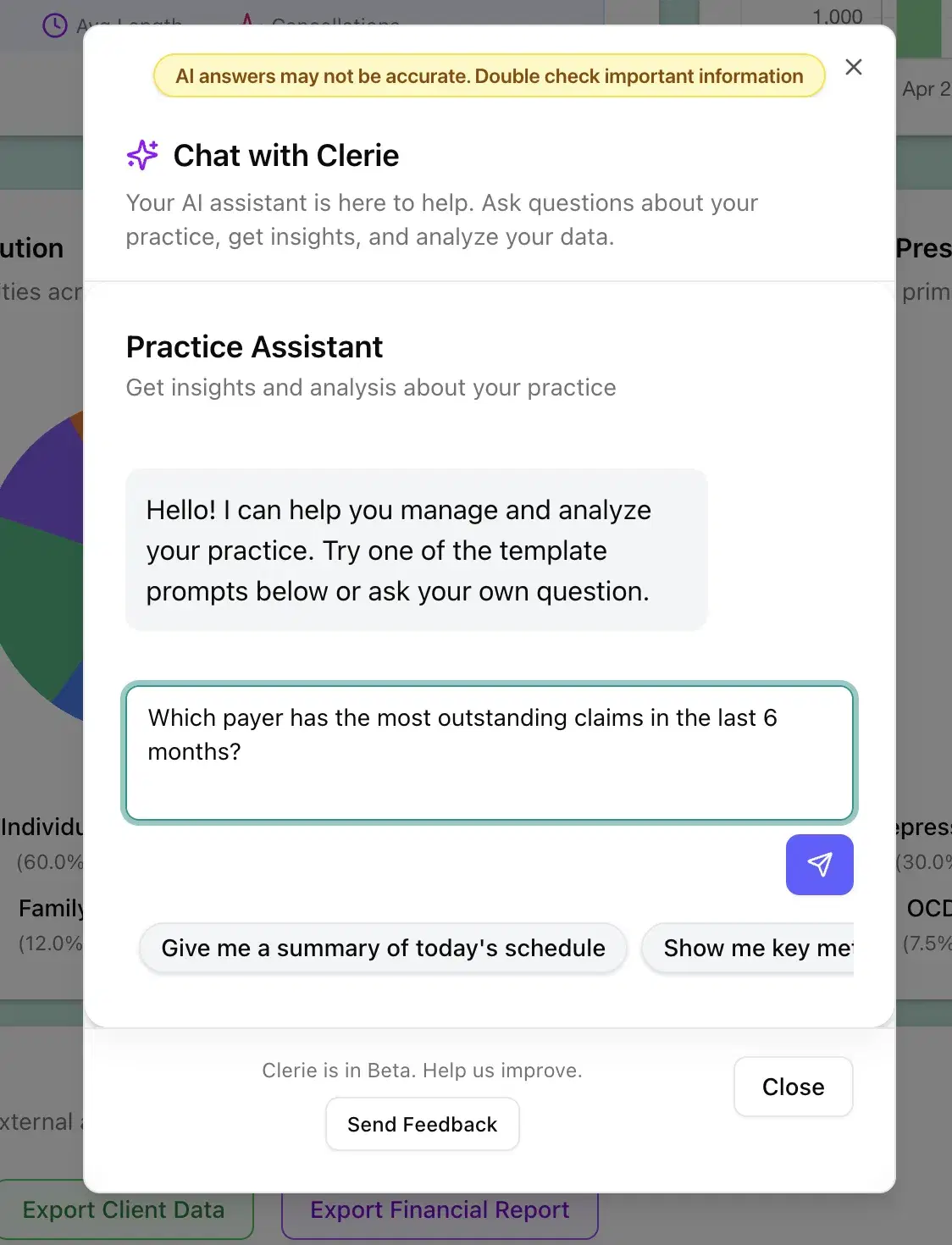 Ask Clerie answering a front-desk question with numbered steps