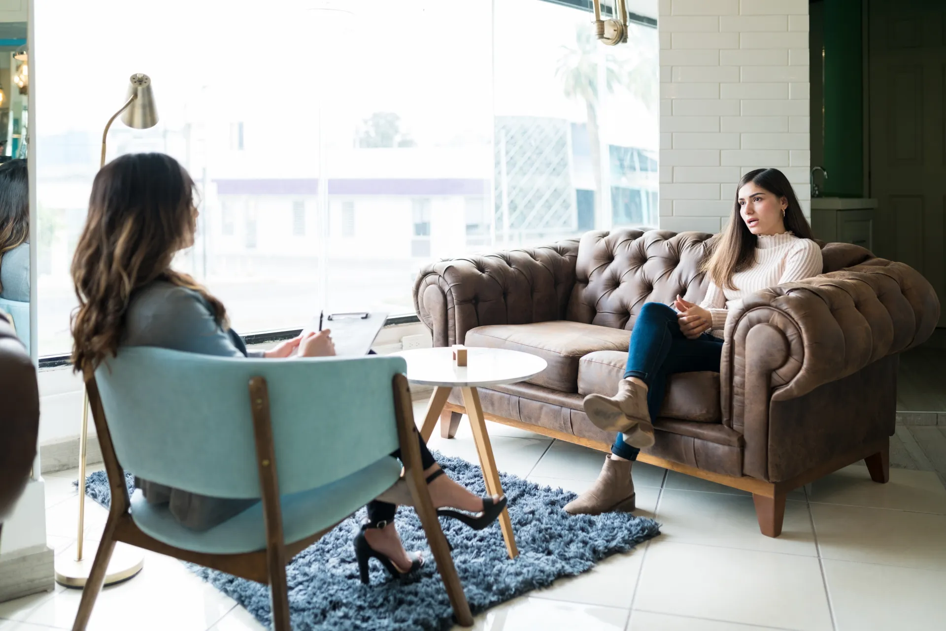 Therapist meeting with a patient