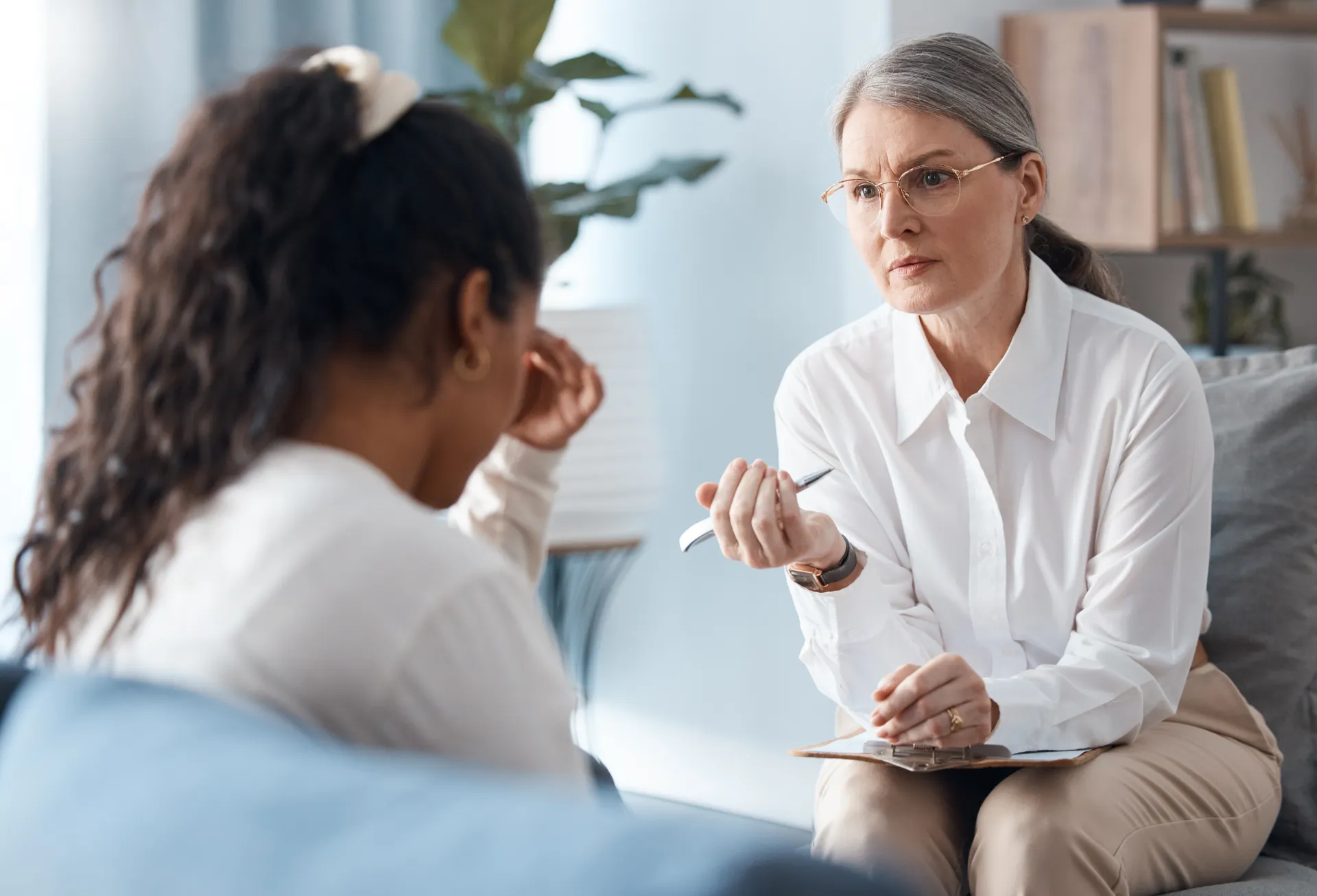 Therapist with patient